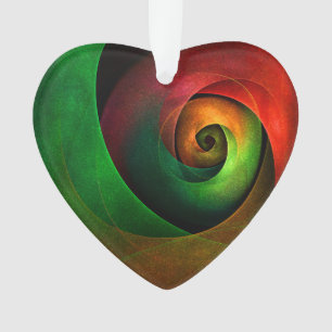 Rood Groen Bloemen Modern Abstract Kunstpatroon #2 Ornament