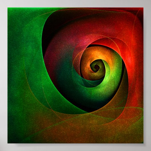 Rood Groen Bloemen Modern Abstract Kunstpatroon #2 Poster (Voorkant)
