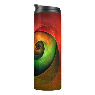 Rood Groen Bloemen Modern Abstract Kunstpatroon #2 Thermosbeker