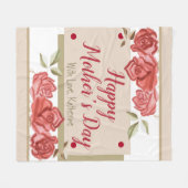 Rood Groen Bloemen Moderne Elegante Gelukkige Moed Fleece Deken (Voorkant (Horizontaal))