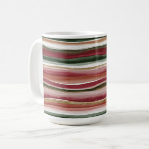 Rood Groen Blush Wit Goud Strepen Koffiemok
