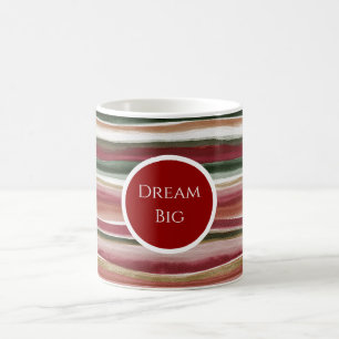 Rood Groen Blush Wit Goud Strepen Koffiemok