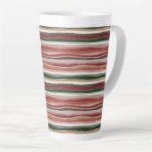 Rood Groen Blush Wit Goud Strepen Latte Mok (Rechterhoek)