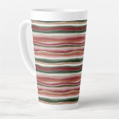Rood Groen Blush Wit Goud Strepen Latte Mok (Linkerhoek)