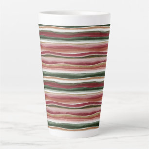 Rood Groen Blush Wit Goud Strepen Latte Mok