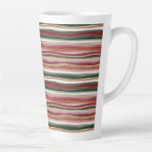 Rood Groen Blush Wit Goud Strepen Latte Mok (Rechts)