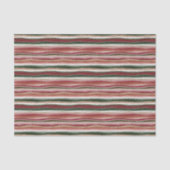 Rood Groen Blush Wit Goud Strepen Verjaardag Tissuepapier (Voorkant)