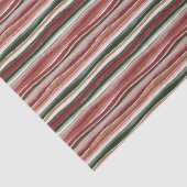 Rood Groen Blush Wit Goud Strepen Verjaardag Tissuepapier (Detail)
