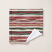 Rood Groen Blush Witte Strepen  Bad Handdoek (Wasdoekje)