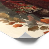 Rood & Groen Botanisch Zwart Bosland Zwart Kerstma Poster (Hoek)