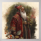 Rood & Groen Botanisch Zwart Bosland Zwart Kerstma Poster (Voorkant)