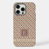  Rood Groen Bruin Beige Geruit iPhone Hoesje (Achterkant)