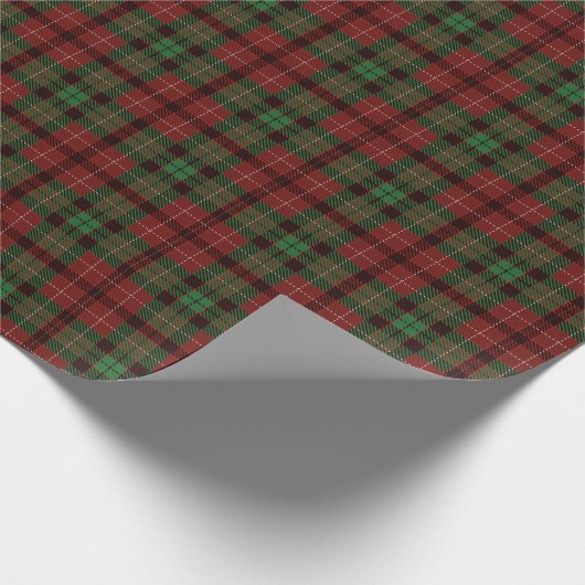 Rood groen bruin tartan naadloos patroon cadeaupapier (Hoek)