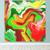 Rood, groen, bruinkoolkleurig, lichtvochtig canvas afdruk (Insitu (Houten vloer))