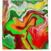 Rood, groen, bruinkoolkleurig, lichtvochtig douchegordijn (Voorkant)