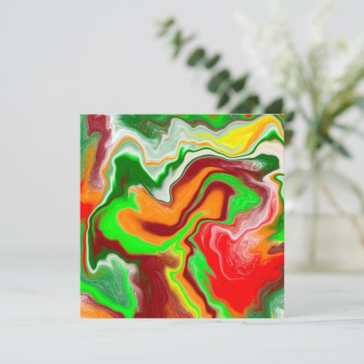 Rood, groen, bruinkoolkleurig, lichtvochtig kaart (Staand voorkant)