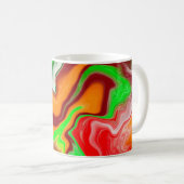 Rood, groen, bruinkoolkleurig, lichtvochtig koffiemok (Voorkant rechts)