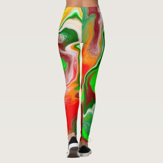 Rood, groen, bruinkoolkleurig, lichtvochtig leggings (Achterkant)