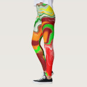 Rood, groen, bruinkoolkleurig, lichtvochtig leggings (Links)