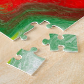 Rood, groen, bruinkoolkleurig, lichtvochtig legpuzzel (Zijkant)