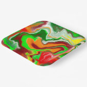 Rood, groen, bruinkoolkleurig, lichtvochtig papieren bordje (Gebogen)