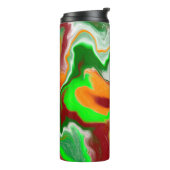 Rood, groen, bruinkoolkleurig, lichtvochtig thermosbeker (Gedraaid links)