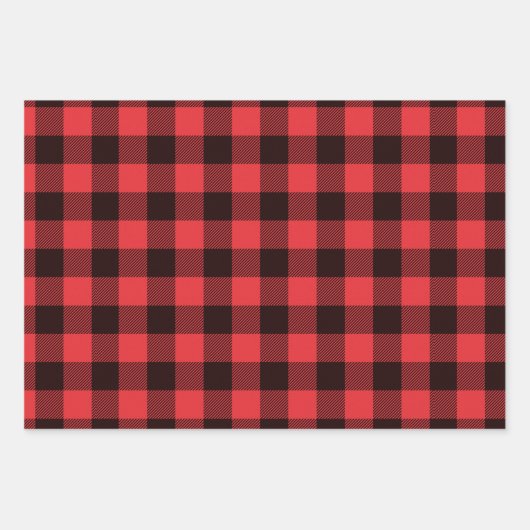 Rood Groen Buffel Check Kerstboom Inpakpapier Vel (Voorkant 2)