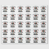 Rood & Groen Buffel Plaid Patroon Vrolijk Kerstfee Cadeaupapier (Vlak)