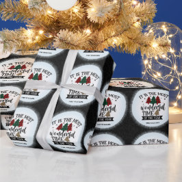 Rood & Groen Buffel Plaid Patroon Vrolijk Kerstfee Cadeaupapier