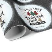 Rood & Groen Buffel Plaid Patroon Vrolijk Kerstfee Cadeaupapier (Rol Hoek)