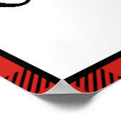 Rood & Groen Buffel Plaid Patroon Vrolijk Kerstfee Poster (Hoek)