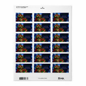 Rood & Groen Cadeaus Blauw Kerst Adresetiketten Etiket (Full Sheet)