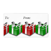 Rood Groen Cadeaus Bogen Christmas Gift Label Labe (Voorkant)