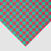 Rood Groen Checker Diamant Patroon Tissuepapier (Detail)