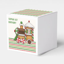 Rood Groen Chugga Chugga Trein 1e Verjaardag schat