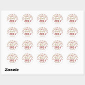 Rood Groen Confetti Afstuderen 2024 Ronde Sticker (Vel)
