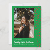 Rood groen Confetti Afstuderen Aankondiging (Voorkant)