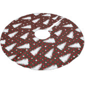 ROOD & GROEN CONTROLEPATROON & WITTE BOMEN KERSTBOOM ROK (Gekanteld)