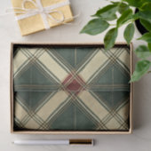 ROOD GROEN CREAM KERSTDIAAMANTPATROON TISSUEPAPIER (Geschenk)