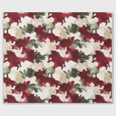 Rood Groen Crème Camo Cadeaupapier (Vlak)