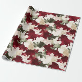Rood Groen Crème Camo Cadeaupapier (Uitgerold)