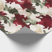 Rood Groen Crème Camo Cadeaupapier (Hoek)