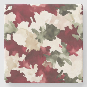 Rood Groen Crème Camo Stenen Onderzetter