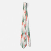 Rood Groen Crème Mint Wit Abstract Stropdas (Voorkant)
