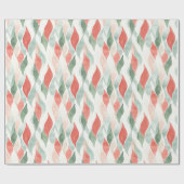 Rood Groen Crème Mint Wit Kerstmis Cadeaupapier (Vlak)