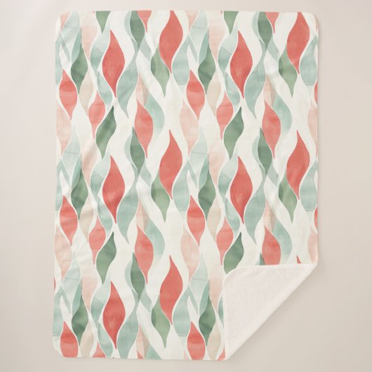Rood Groen Crème Mint Wit Kerstmis Sherpa Deken (Voorkant)