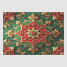 Rood groen decoratief feestweefselpapier