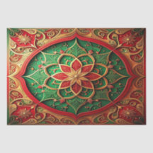 Rood groen decoratief feestweefselpapier