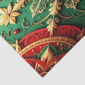 Rood groen decoratief feestzakdoek papier (Detail)