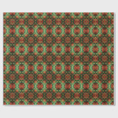 Rood groen decoratief kerstcadeaupapier cadeaupapier (Vlak)